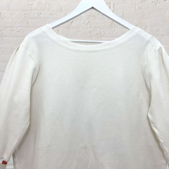 Free People Striped Ribbed Knit Long Sleeve Top Cream Size M - Picture 4 of 11